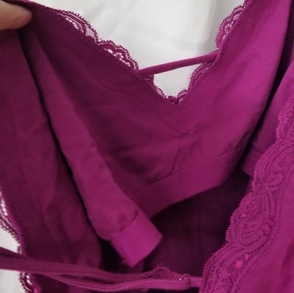 MODA INTERNATIONAL Tank Top/built in Bra/Cinch side GORGEOUS Magenta! - Picture 6 of 7